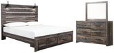 J&M Furniture - Ashley Furniture - Drystan King Panel Storage Bed, Dresser and Mirror - King Panel Storage Bed, Dresser and Mirror - B211B58